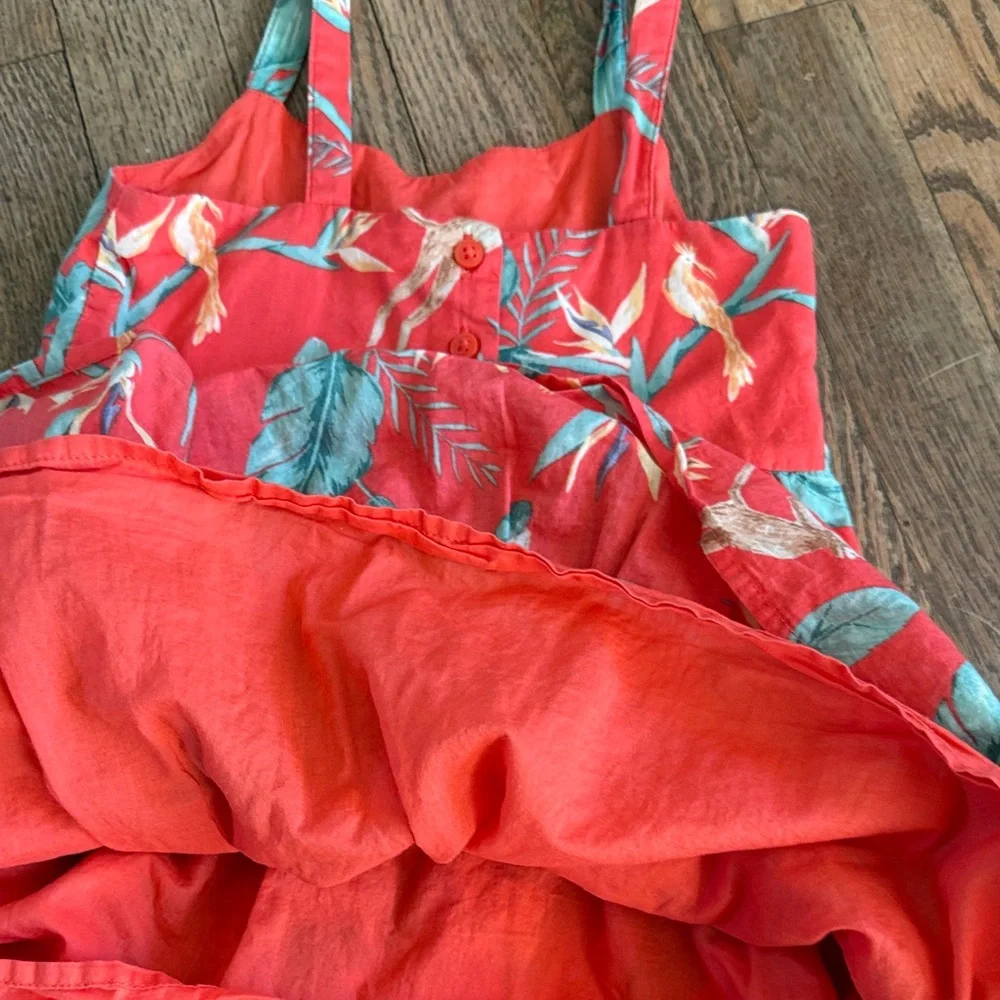 Janie and Jack Vibrant Red Floral Monkey Dress Sz 4